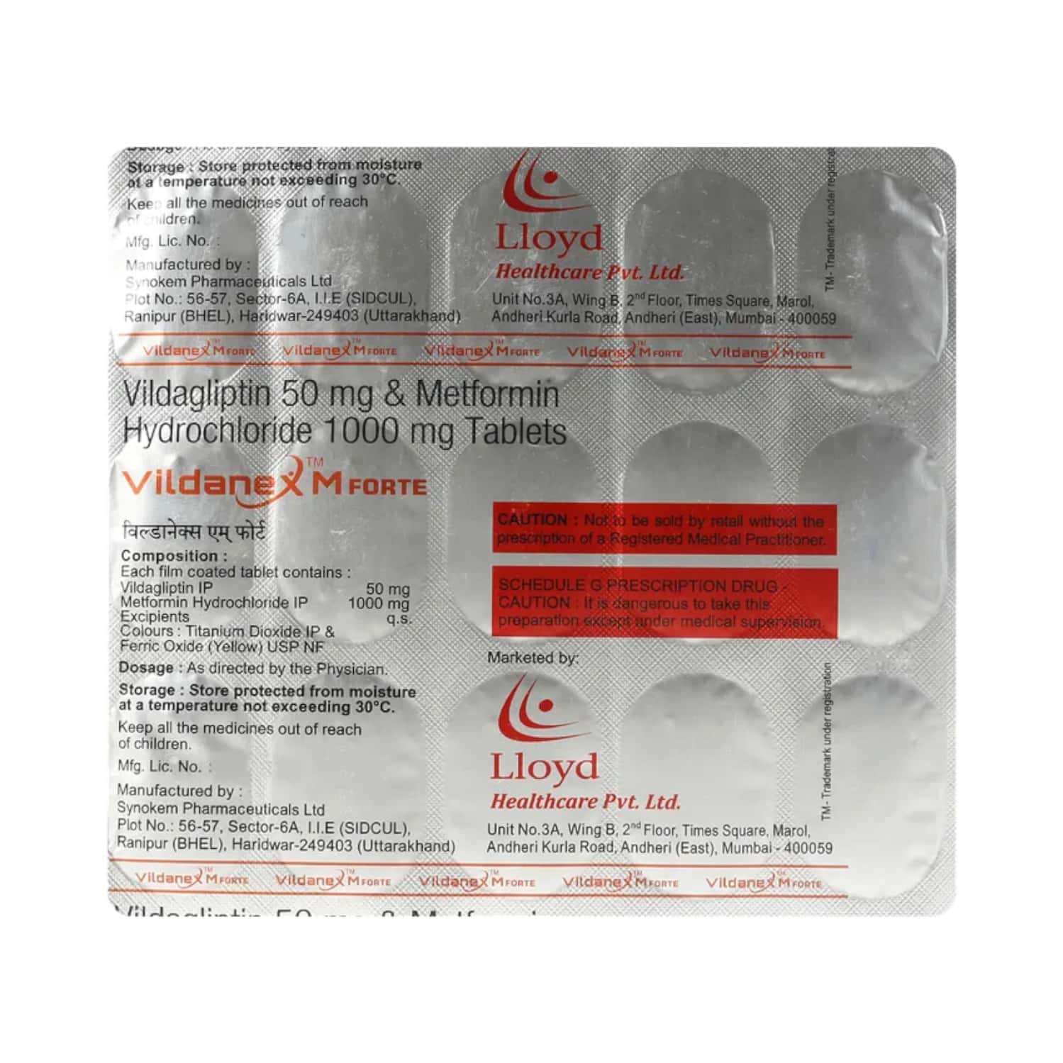 Vildanex M Forte Strip Of 15 Tablets: Uses, Side Effects, Price ...