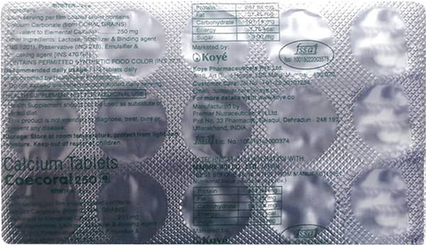 Coecoral 250mg Strip Of 15 Tablets