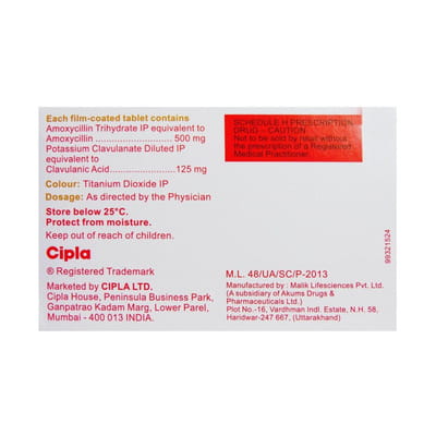 Novaclav 625mg Strip Of 10 Tablets