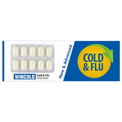 New And Advanced Wincold Cold And Flu Strip Of 10 Tablets