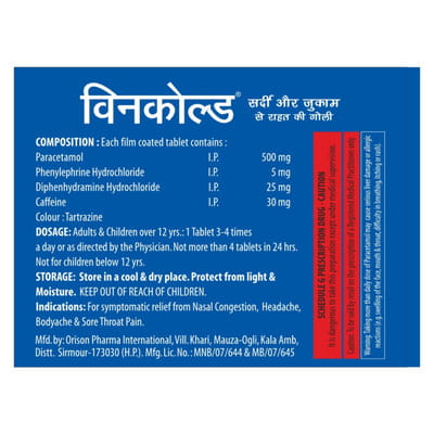 New And Advanced Wincold Cold And Flu Strip Of 10 Tablets