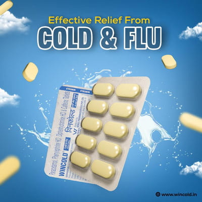 New And Advanced Wincold Cold And Flu Strip Of 10 Tablets