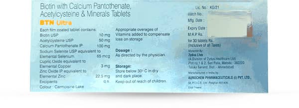 Btn Ultra Strip Of 30 Tablets