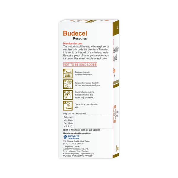 Budecel 0.5mg 2ml Packet Of 5 Respules