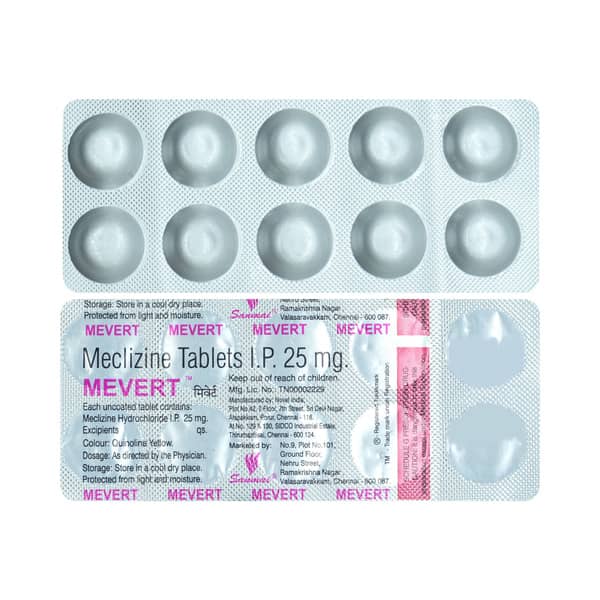 Mevert 25mg Strip Of 10 Tablets
