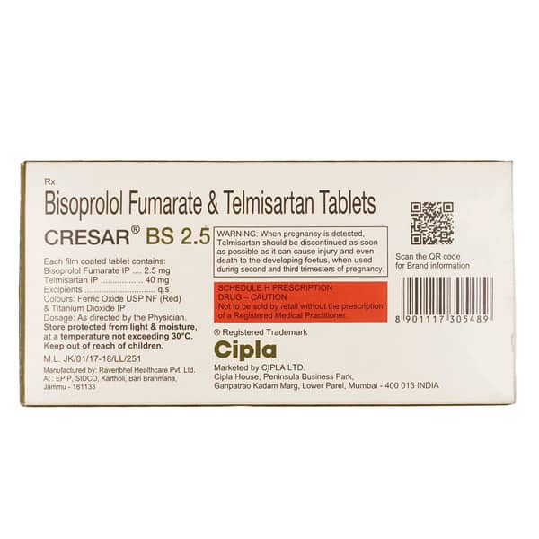 Cresar Bs 2.5mg Strip Of 10 Tablets