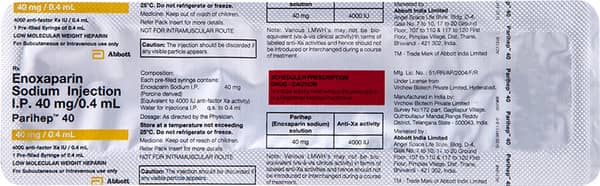 Parihep 40mg Pre Filled Syringe Injection 0.4ml