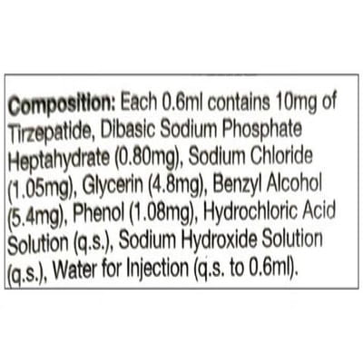 Mounjaro Kwikpen 10mg Pre Filled Pen Of 2.4ml Solution For Injection