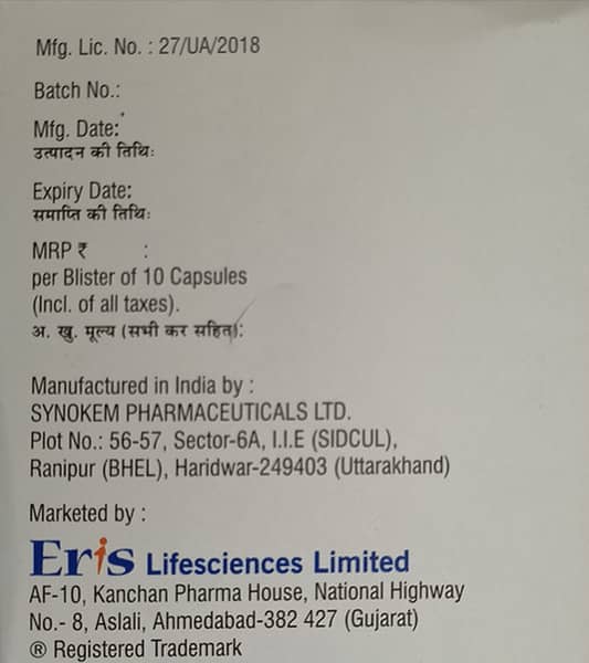 Crevast A 20/75Mg Strip Of 10 Capsules