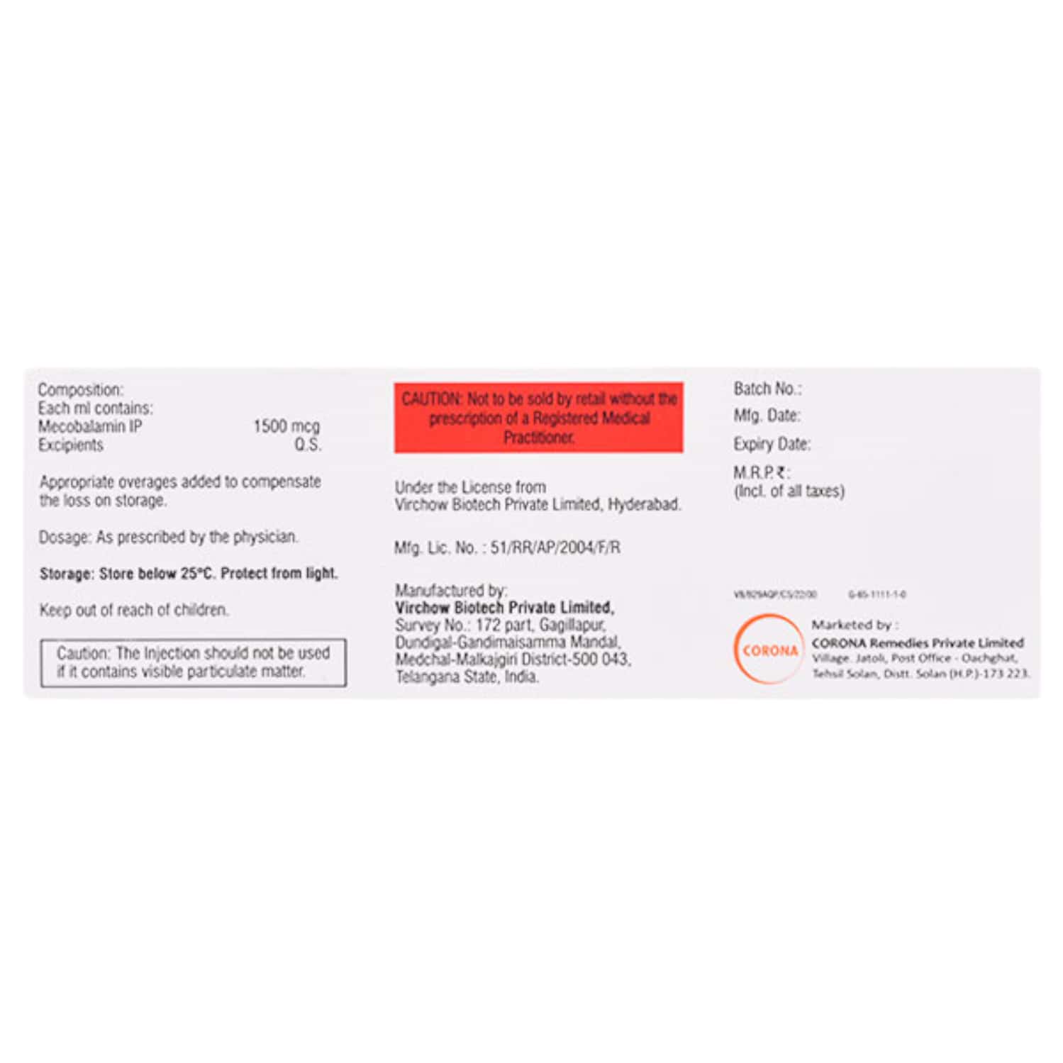 b12 aqua injection Vitamin B 12 Cyanocobalamin 1000MCG/mL 30 mL MDV Cyanocobalamin (B12) Injection 1000 mcg/mL,