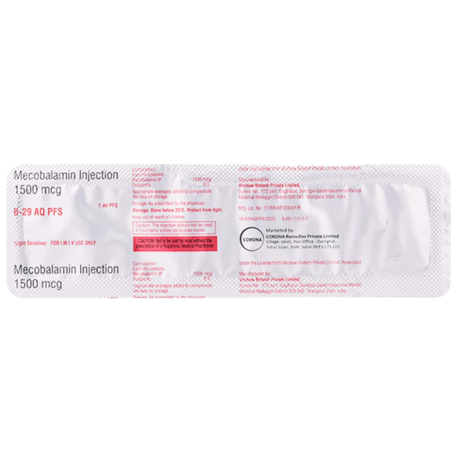 B 29 Aq 1500 MCG/ML Injection (1): Uses, Side Effects, Price & Dosage
