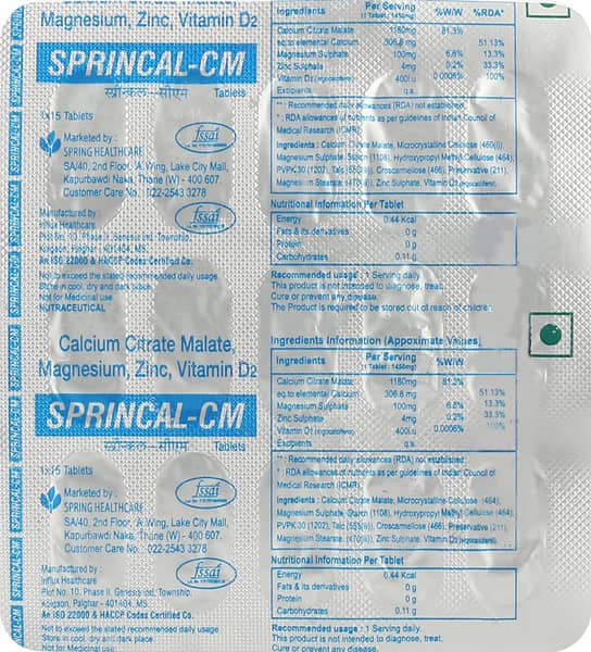 Sprincal Cm Strip Of 15 Tablets