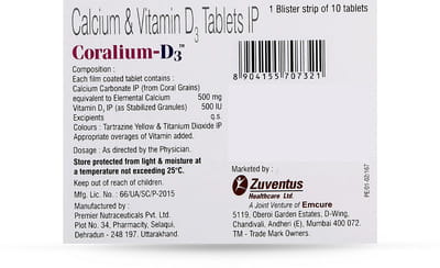 Coralium D3 Strip Of 10 Tablets