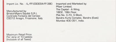 Eliquis 2.5mg Strip Of 10 Tablets