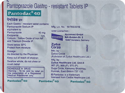 Pantodac 40mg Strip Of 15 Tablets