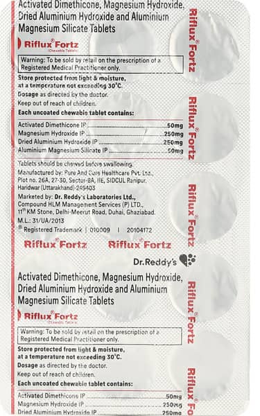 Riflux Fortz Strip Of 15 Chewable Tablets