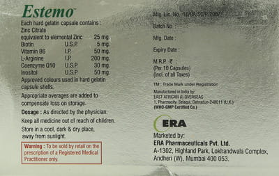 Estemo Strip Of 10 Capsules