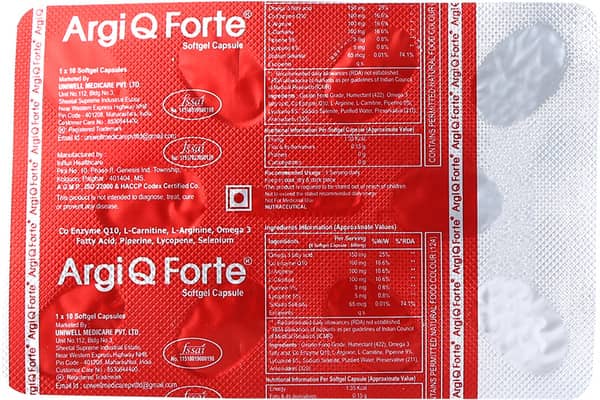 Argi Q Forte Strip Of 10 Softgel Capsules