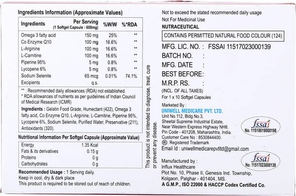Argi Q Forte Strip Of 10 Softgel Capsules