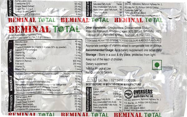 Beminal Total Strip Of 10 Tablets