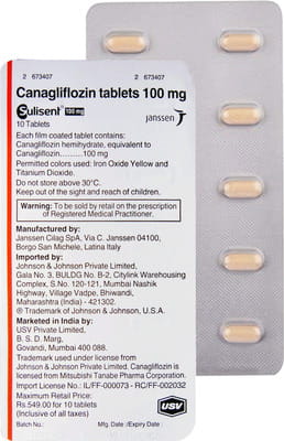 Sulisent 100 Mg Strip Of 10 Tablets