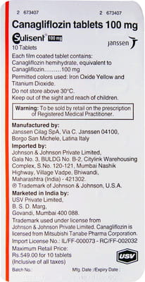 Sulisent 100 Mg Strip Of 10 Tablets