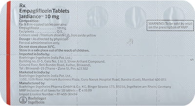 Jardiance 10mg Strip Of 10 Tablets