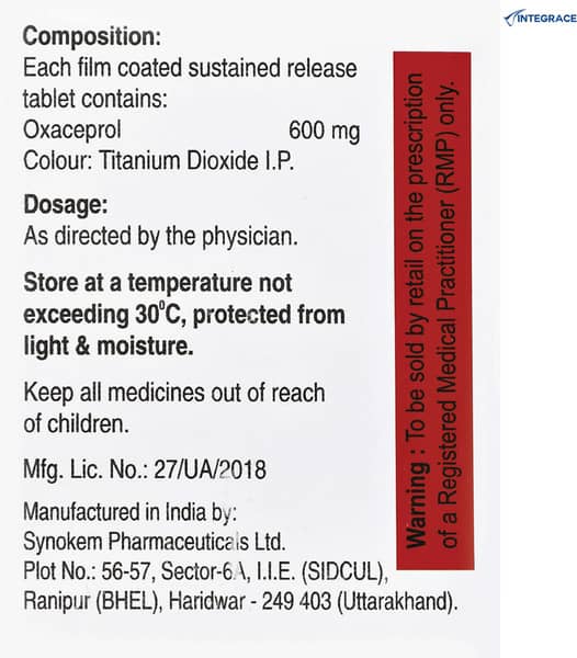 Oxuba Od 600 Strip Of 10 Tablets