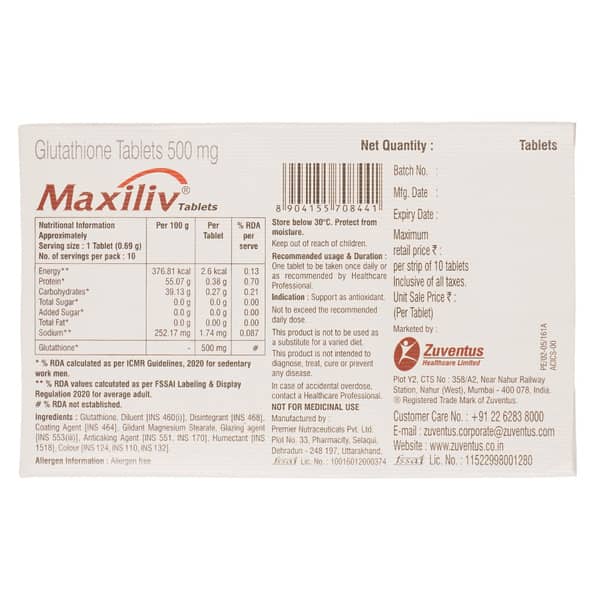 Maxiliv Strip Of 10 Tablets