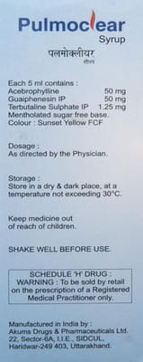 Pulmoclear Bottle Of 100ml Syrup