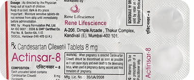 Actinsar 8 Strip Of 10 Tablets