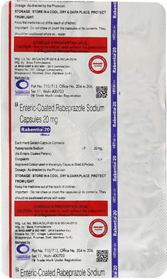 Rabentia 20mg Strip Of 10 Capsules