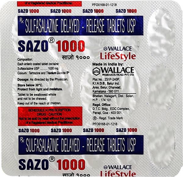 सैज़ो 1000एमजी की स्ट्रिप 15 टैबलेट्स