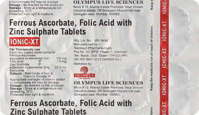 Ionic Xt Strip Of 10 Tablets