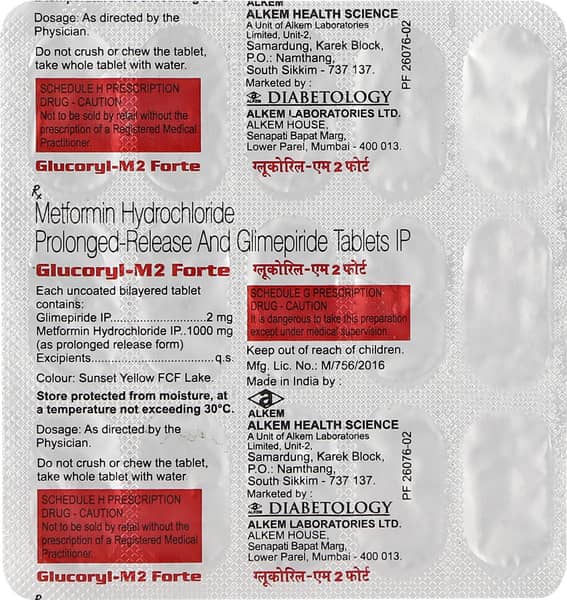 Glucoryl M2 Forte Strip Of 15 Tablets