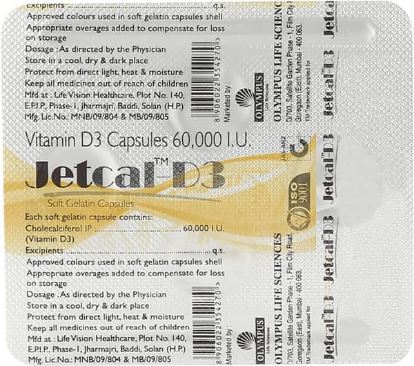 Jetcal D3 Strip Of 4 Capsules