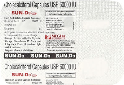 Sun D3 60k Strip Of 4 Capsules