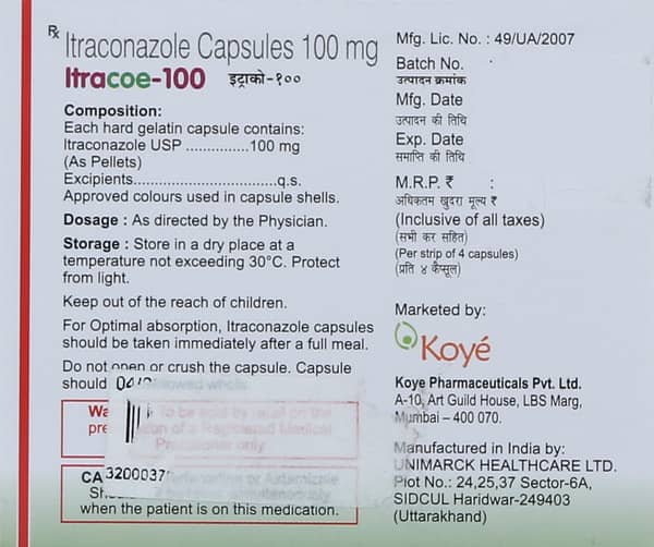 Itracoe 100Mg Strip Of 4 Capsules
