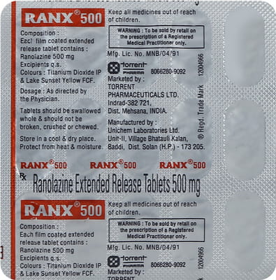 Ranx 500mg Strip Of 15 Tablets