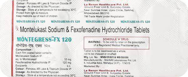 Montegress Fx 120mg Strip Of 10 Tablets
