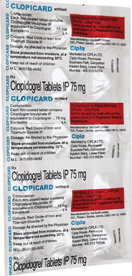 Clopicard 75mg Strip Of 15 Tablets