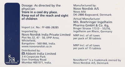 Novonorm 2mg Strip Of 15 Tablets