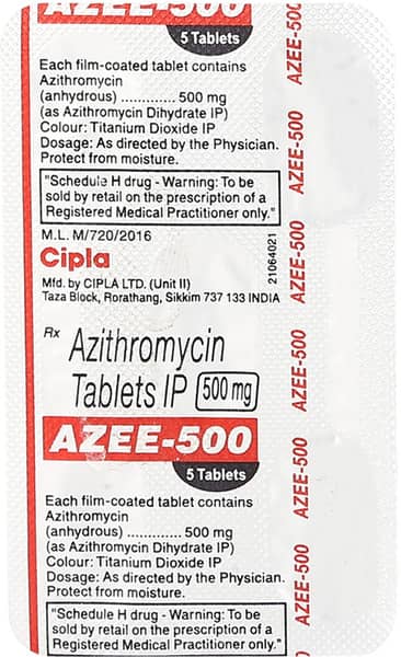Azee 500Mg Strip Of 5 Tablets