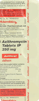 Azithral 250mg Strip Of 10 Tablets