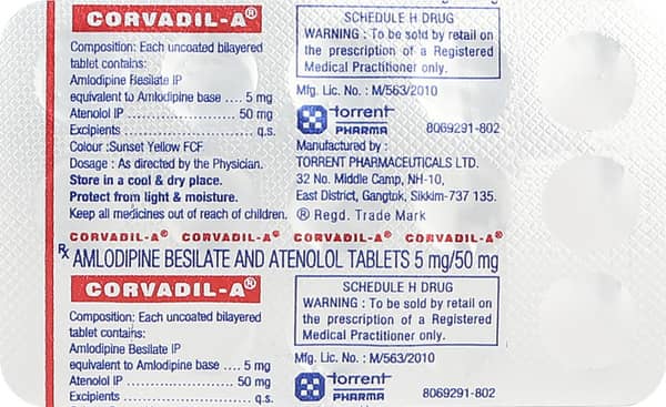 Corvadil A Strip Of 15 Tablets