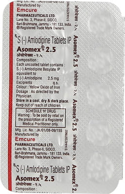 Asomex 2.5mg Strip Of 15 Tablets
