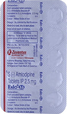 Eslo 2.5mg Strip Of 15 Tablets