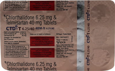 Ctd T 6.25/40mg Strip Of 15 Tablets