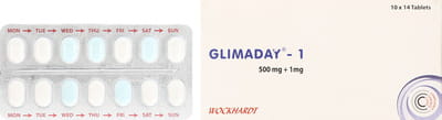 Glimaday 1mg Strip Of 14 Tablets