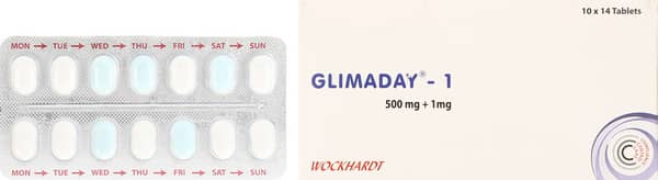 Glimaday 1mg Strip Of 14 Tablets